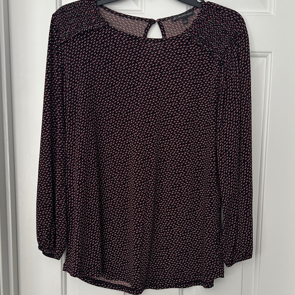 Adrianna Papell Black and red Geometric Blouse